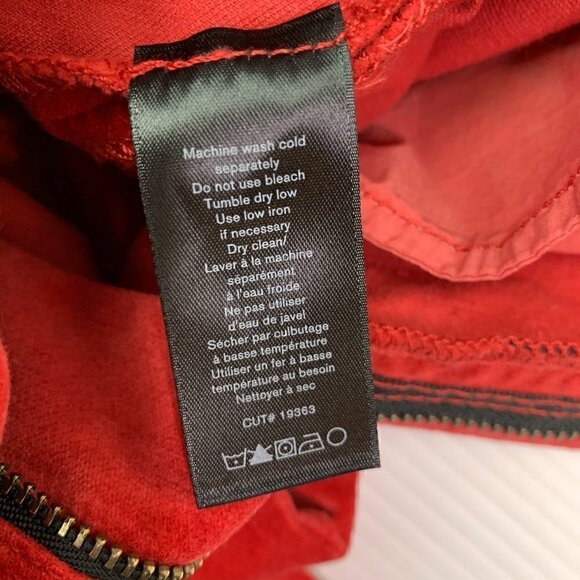 Rag & Bone Size 24 Pants High Rise Skinny Ankle Red Velvet Jeans NWT - Picture 5 of 9